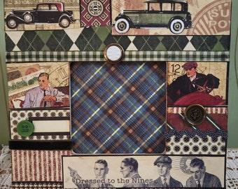 Graphic 45 Proper Gentleman Decoupaged Picture Frame