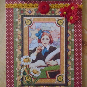 Graphic 45 Children&#39;s Hour School Girl Altered Mini Clipboard