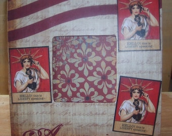 Ms. Liberty Americana Decoupaged Picture Frame