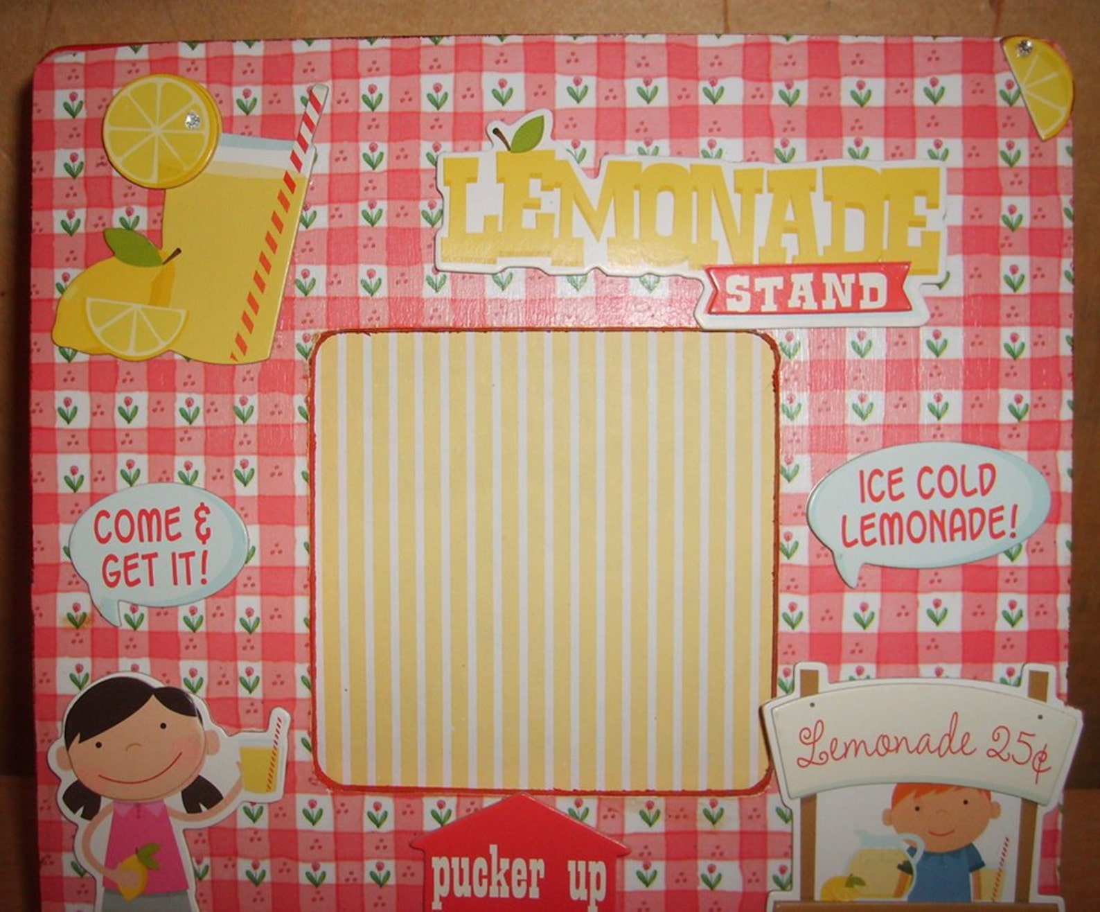 Lemonade Stand Decoupaged Picture Frame Etsy