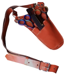 Leather Barber Tools Bag - Stylish Hairdresser Belt Pouch - Hair Accessories Organizer - Ideal Gift for Hairstylists & Barbers Storage Pouch