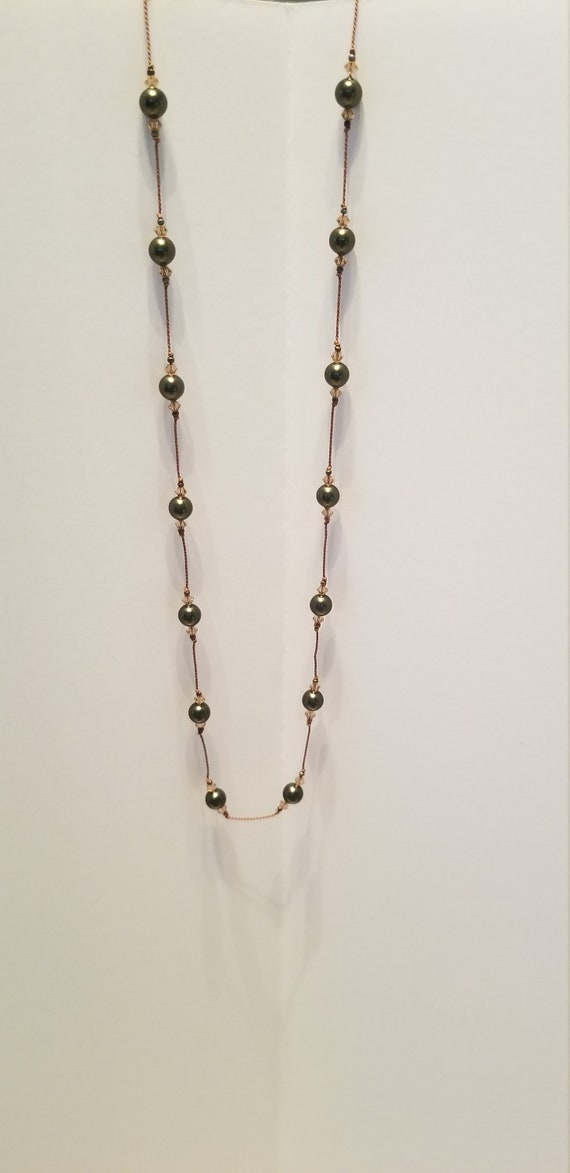Black Pearl Necklace, Pearl Necklace, Cultured Pea