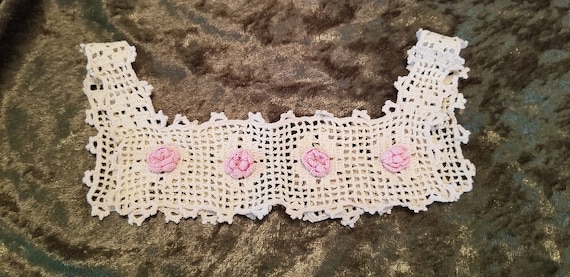 Antique Edwardian Crocheted Yoke for Baby Dress, … - image 1