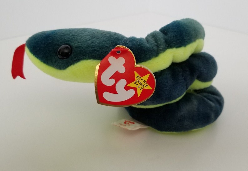 Ty, Beanie Baby, Hissy the Snake, Green Snake, Beanie Babies, 1990s