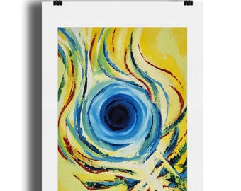 Chakra Energy Art Print - Dynamic Flow - A2 Portrait Print, Spiritual Wall Art, Esoteric Home Decor, Aura Art, Yoga and Meditation Gift.