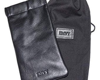 Estuche de cuero con cierre a presión y ajuste ancho para gafas de sol Love Emvy