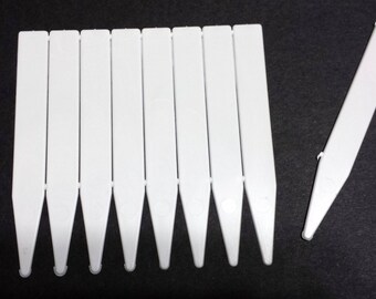 100 White Plastic Plant/Pot labels 5" x 5/8", sturdy, not flimsy, Free Ship