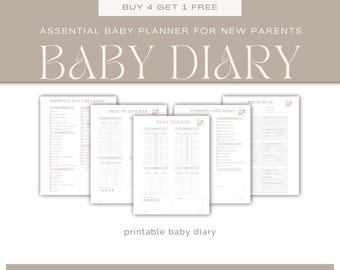 Minimalist baby planners | Printable Baby Diary for New Parents
