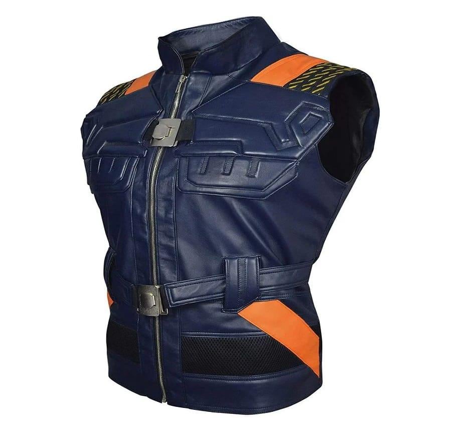 Blue Leather Vest