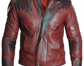Star-Lord Maroon Leather Jacket | Guardians of the Galaxy Cosplay Costume