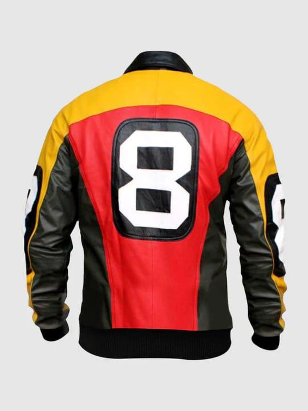 8 Ball Leather Bomber Jacket | David Puddy Seinfeld Cosplay - Etsy