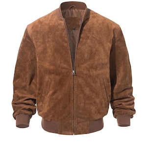 Men’s Vintage 1980s Suede Bomber Jacket – Classic Leather Style