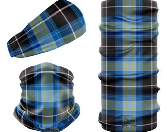 WRNS Tartan Multifunctional bandana seamless headwear snood using 100% recycled Repreve material. Made in the United Kingdom.