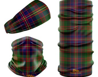 Bandana multifuncional sin costuras de tartán de Cochrane, confeccionada con material Repreve 100 % reciclado. Fabricada en el Reino Unido.