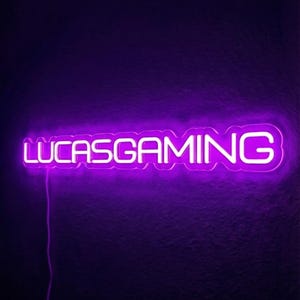 Custom LED Neon Sign for Gaming Room | PC & Console Setup Wall Light for Streamer Background