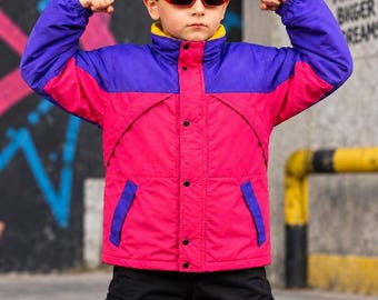 90s Retro Colorblock Windbreaker | Oliver Tree Inspired Rave Jacket For Kids