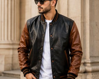 Men's Handmade Varsity Jacket | Classic Letterman Custom College Personalised Baseball Bomber Outerwear Coat