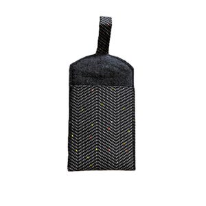 Cell Phone Holder Carrier Padded Fabric Phone Pouch with Adjustable Attachable Hanging Strap-Hangable Phone Case Charcoal Fleece CATT-19