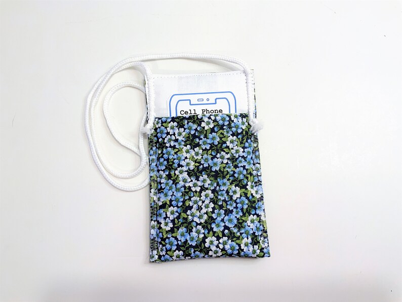 Cell Phone Carrier Necklace Padded Fabric Phone Pouch Cell Etsy