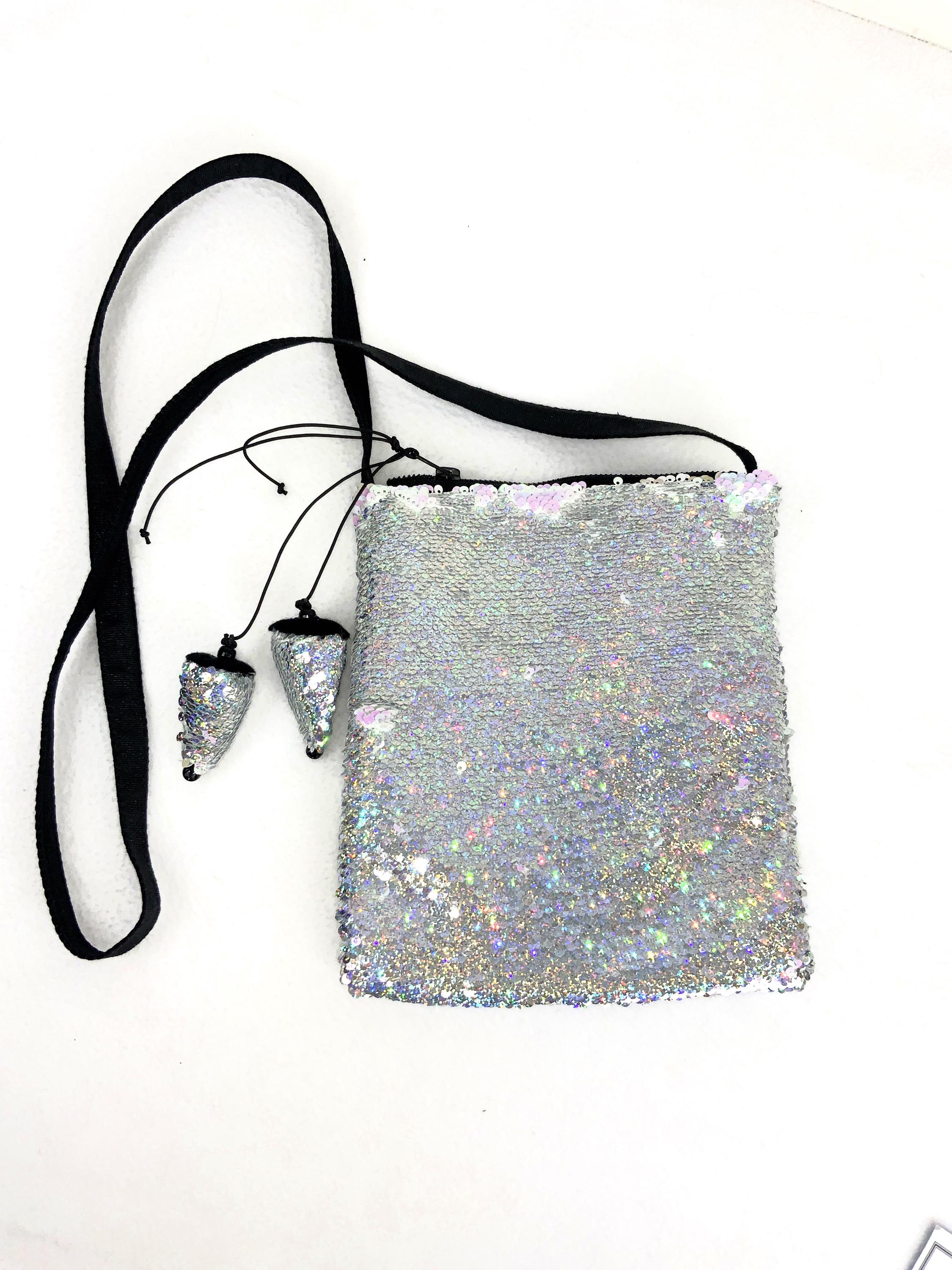 Amazon.com: Sparkly Crescent Shoulder Bag Small Leather