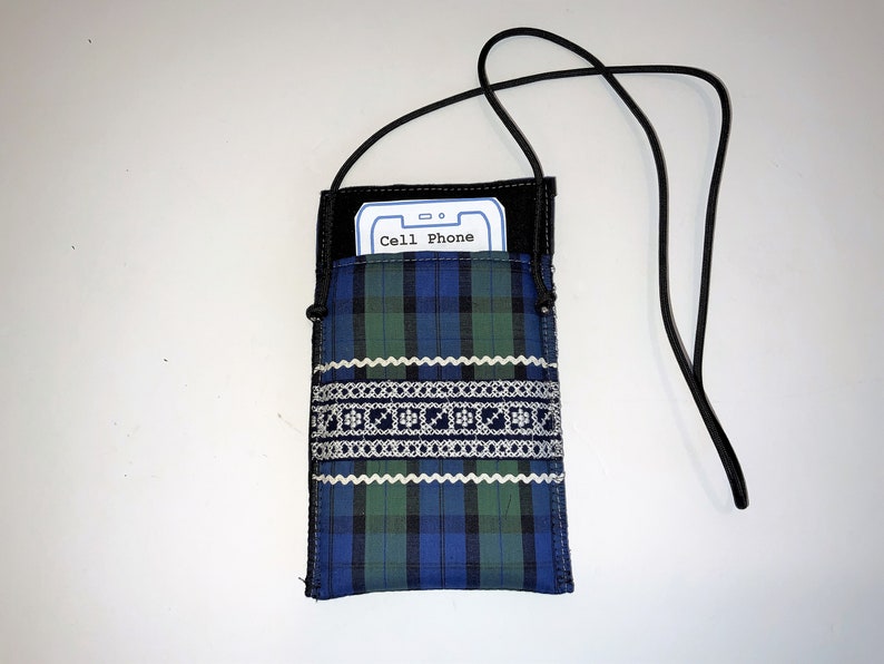 Cell Phone Carrier Necklace Lanyard Padded Fabric Phone Pouch Cell