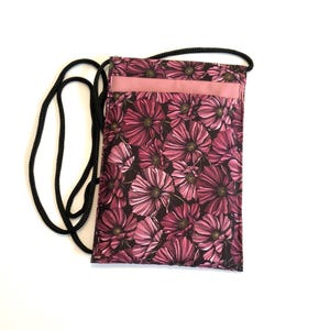 Cell Phone Carrier Necklace or Cross Body Padded Fabric Phone Pouch- Knot it How You Want it - Choice of 6 Fabrics  KNT-81