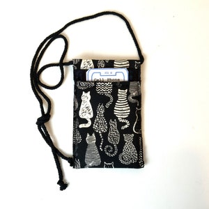 Cell Phone Carrier Necklace or Crossbody Padded Fabric Phone Pouch- Knot it How You Want it -Choice of 6 Fabrics KNT-137