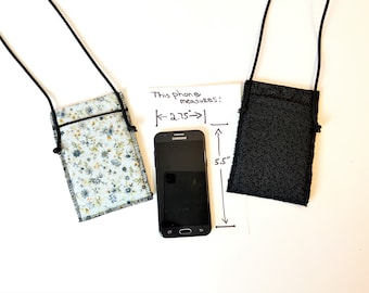 Small Cell Phone Carrier Necklace Lanyard for Smaller Phones Choice of 1 Prints CSML-30
