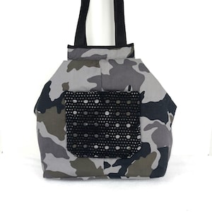 Shoulder Bag Camo Triangular Zippered Military Fabric Camouflage Olive SSBS6-158