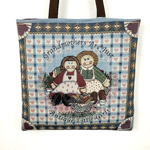 Tapestry Tote Bag ‘Grandmothers Are Just Antique Little Girls” Cloth Novelty Shoulder Tote Bag STBS8-62