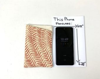 Cell Phone Sleeve Carrier Padded Fabric Phone Pouch Cell Phone Slip Case Protector Pocket Choice of 21 Fabrics CSleeve-01
