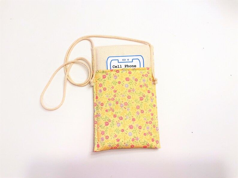 Cell Phone Carrier Necklace Lanyard Padded Fabric Phone Pouch Cell