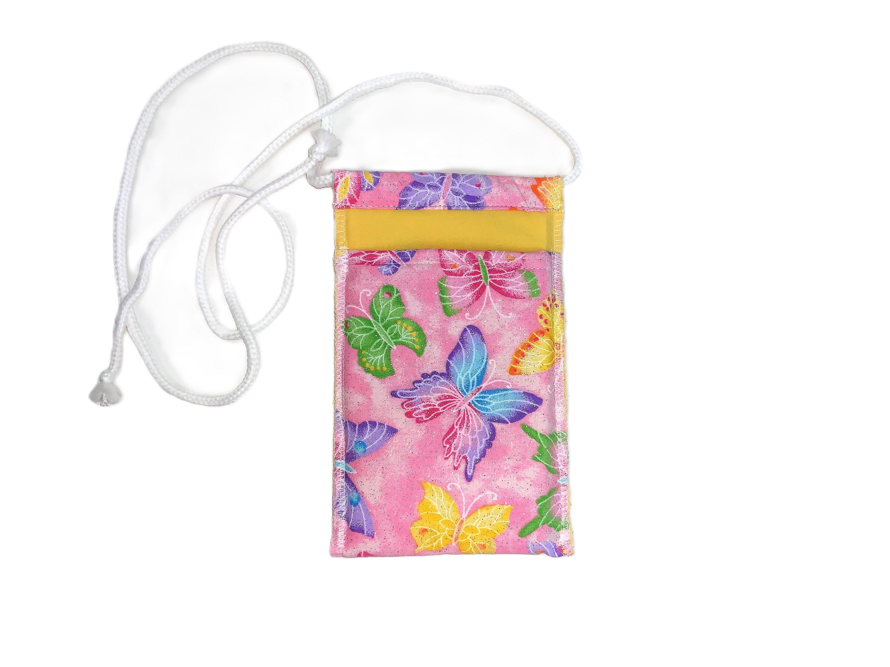 Cell Phone Carrier Necklace Lanyard or Cross Body Padded Fabric Phone Pouch- Knot it How You Want it -Choice of 4 Fabrics KNT-22