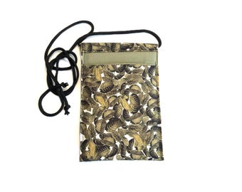 Crossbody Cell Phone Carrier Necklace Cross Body Padded Fabric Phone Pouch- Knot it How You Want it - Choice of 6 Fabrics  KNT-81