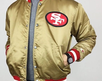 San Francisco 49ers Vintage 80s Chalk Line Satin Bomber
