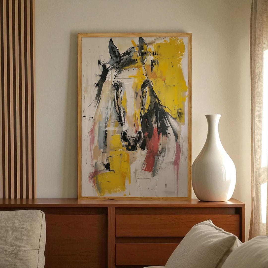 Abstract Horse Canvas Print: Modern Boho Wall Art - Etsy