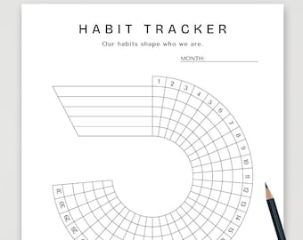 Spiral Habit Tracker Printable | Undated Goal Tracker | A4, A5, US Letter & Half Letter | Track Daily Routines and Progress