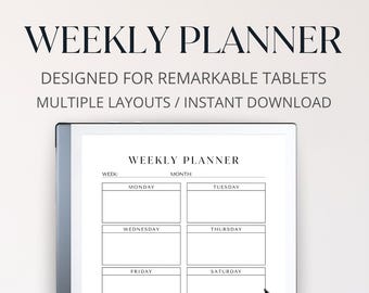 Weekly Planner for reMarkable | Digital Minimalist PDF | Flexible Layouts | Instant Download