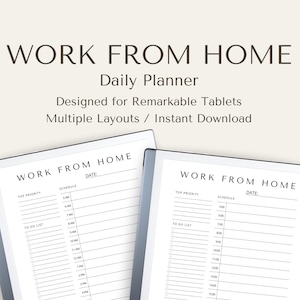 Daily Planner for Remarkable 2 | Work From Home Digital Template | Hourly Schedule PDF | 2025 Planner for Business Women & Homeschooling
