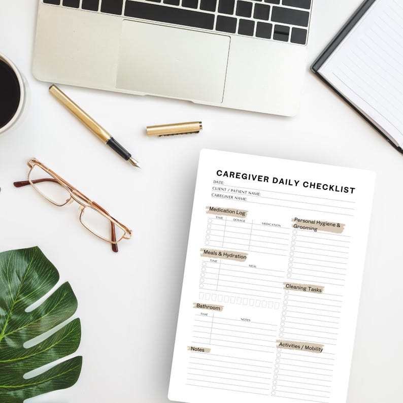 Caregiver Daily Checklist – Printable PDF | Senior Care & Daily Tasks ...
