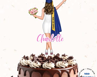 Editable Graduation Cake Topper | Class of 2026 (Digital Download)
