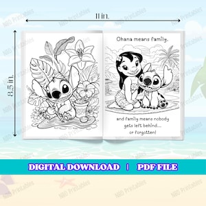 Stitch Coloring Booklet: Kids&#39; Birthday Party Activity (Instant Download)