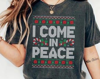 I Come In Peace Png Svg, Christmas Ugly Sweater Svg, Retro Matching For Couples