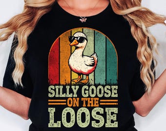 Silly Goose on the Loose Design: Vintage Goose PNG SVG (Digital Download)