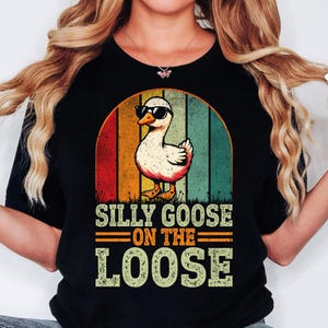Retro Comfort Silly Goose Shirt, Silly Goose On The Loose, Funny Cowgirl Shirt, Funny Western Tee, Funny Graphic Tee, 90s Aesthetic Shirt