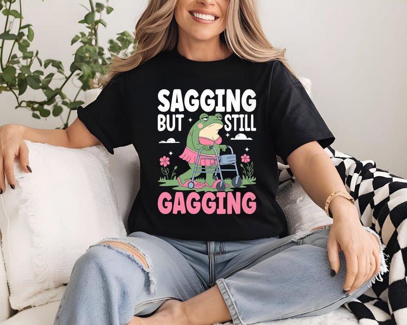 Meme de rana divertida PNG SVG: flácida pero con náuseas (descarga digital) imagen 4