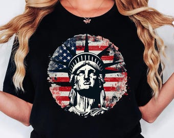 Projekt na 4 lipca w USA: Statua Wolności, flaga - PNG SVG (pobieranie cyfrowe)