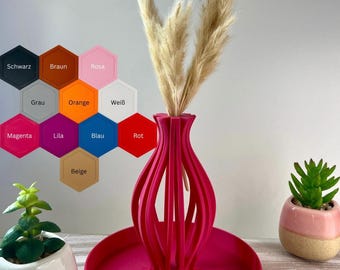 3D-printed PLA flower vase – Modern decoration with a waterproof base | Available in many colors