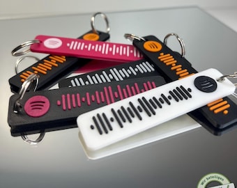 Personalized Spotify Code Keychain | Custom Design | Eco-Friendly 3D Printed Music Gift
