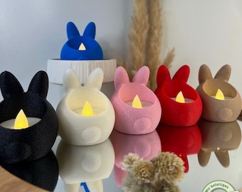 Candle holder rabbit for Easter home decor light display tealight stand rabbit gift for spring - Easter bunny tealight holder